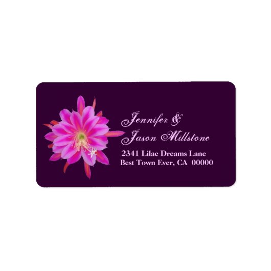 Étiquette de adresse de fleurs tropicales rose et  (Devant)