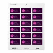Étiquette de adresse de fleurs tropicales rose et  (Feuille entière)