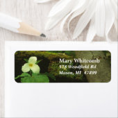 Étiquette de adresse de fleurs White Woods (En situation)