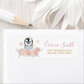 Étiquette de adresse de flocon de neige pour fille (En situation)