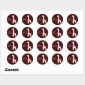 Étiquette de adresse de girafe rose (Feuille)