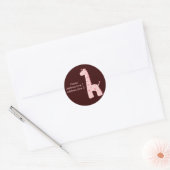 Étiquette de adresse de girafe rose (Enveloppe)