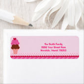 Étiquette de adresse de glace rose (En situation)