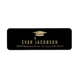 Étiquette de adresse de graduation de la Casquette