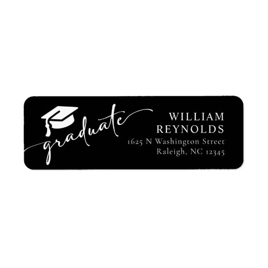 Étiquette de adresse de graduation de script simpl (Devant)