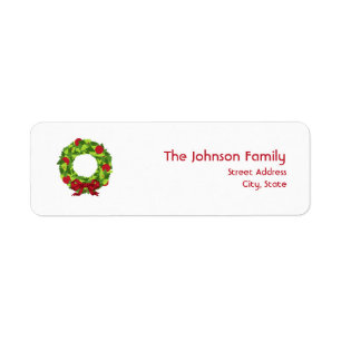 Étiquette de adresse de guirlande de Noël