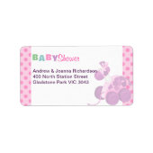 Étiquette de adresse de jouets et de pois roses (Devant)