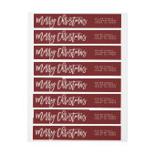 Étiquette de adresse de Joyeux Noël, bouclage (Feuille)