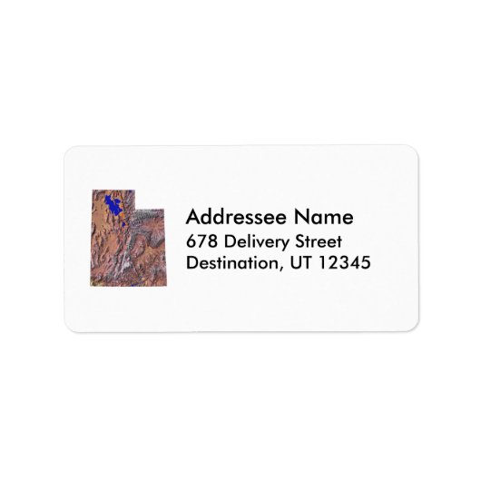 Étiquette de adresse de la carte Utah (Devant)