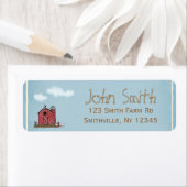 Étiquette de adresse de la ferme Red Barn (En situation)