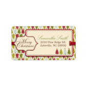 Étiquette de adresse de la forêt de Noël (Devant)