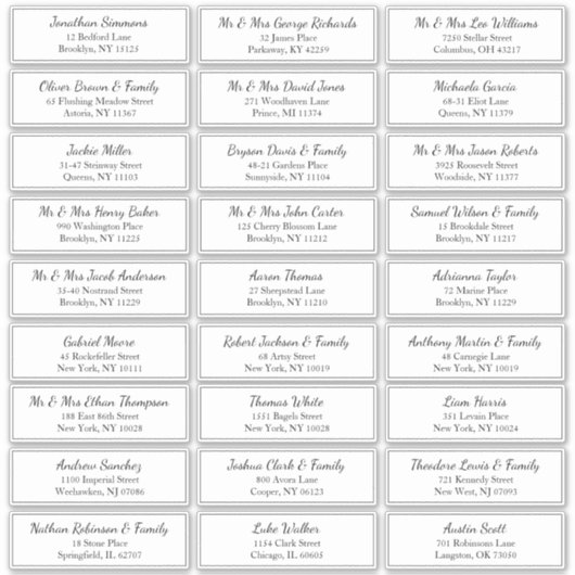 Étiquette de adresse de la frontière noire de l'in (Devant)