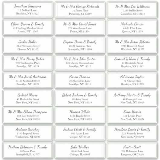 Étiquette de adresse de la frontière verte de l'in (Devant)