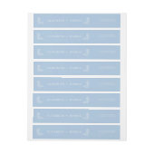 Étiquette de adresse de la fusion florale bleu pou (Feuille)