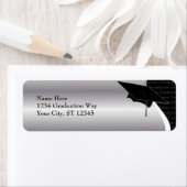 Étiquette de adresse de la graduation Black & Silv (En situation)