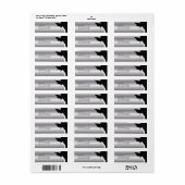 Étiquette de adresse de la graduation Black & Silv (Feuille entière)