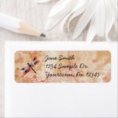 Étiquette de adresse de la libellule (En situation)