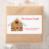 Étiquette de adresse de la maison de pain d'épices (En situation)