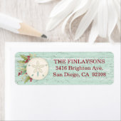 Étiquette de adresse de la plage de Noël côtière (En situation)