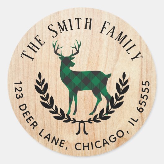 Étiquette de adresse de la Stade Plaid de Buffalo  (Devant)