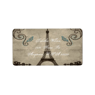 Étiquette de adresse de la tour Eiffel