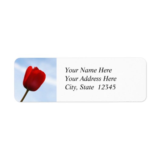 Étiquette de adresse de la Tulipe rouge (Devant)