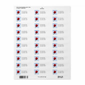 Étiquette de adresse de la Tulipe rouge (Feuille entière)