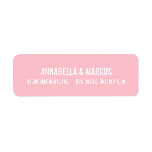 Étiquette de adresse de la typographie de mode ros (Devant)