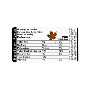 Étiquette de adresse de la valeur nutritive avec f