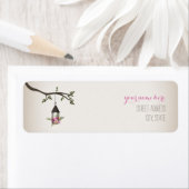 Étiquette de adresse de lanterne rose (En situation)