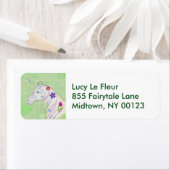 Étiquette de adresse de licorne verte (En situation)