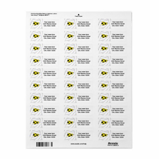 Étiquette de adresse de l'invitation de la fête de (Feuille entière)