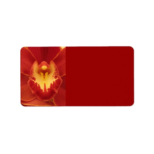 Étiquette de adresse de l'orchidée rouge (Devant)
