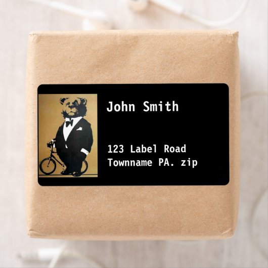 Étiquette de adresse de l'ours noir (En situation)