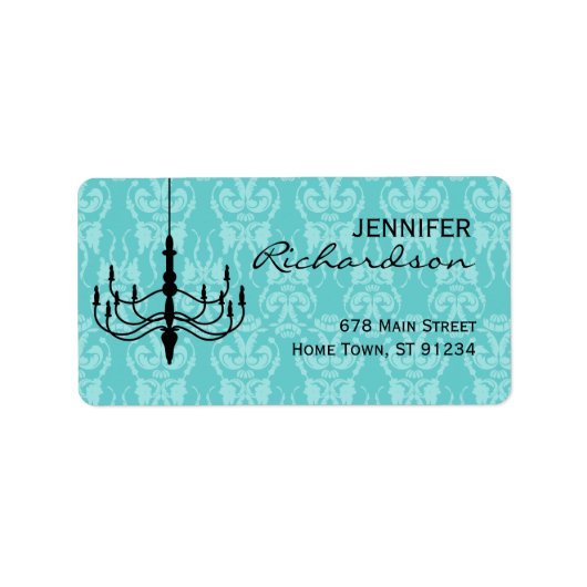 Étiquette de adresse de lustre Damask (Devant)
