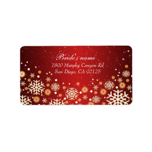 Étiquette de adresse de luxe Gold Christmas Spirit