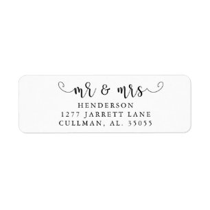 Étiquette de adresse de M. et de Mme Return