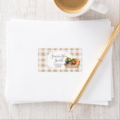 Étiquette de adresse de marché Légume cultivé loca (En situation)