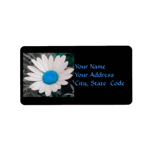 Étiquette de adresse de marguerite (avec bleu) (Devant)