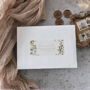 Étiquette de adresse de Mariage de automne de verd