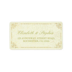 Étiquette de adresse de Mariage de cadre Floral Go