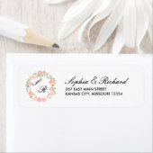 Étiquette de adresse de Mariage de couronne de fle (En situation)