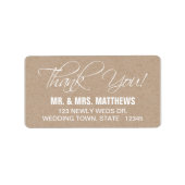 Étiquette de adresse de Mariage de Merci de script (Devant)