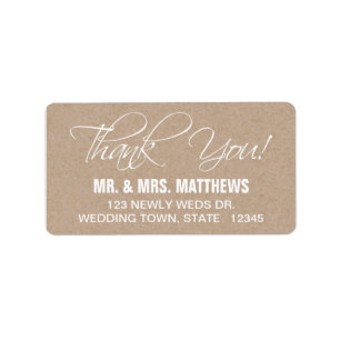 Étiquette de adresse de Mariage de Merci de script