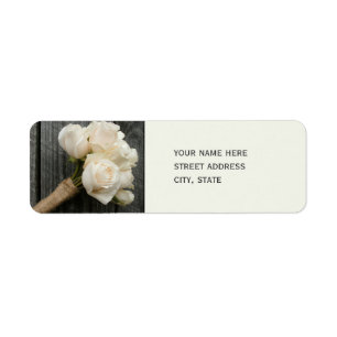 Étiquette de adresse de Mariage de Roses blanches
