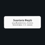 Étiquette de adresse de Mariage de texte noir vint<br><div class="desc">Élégant,  texte vintage,  étiquettes d'adresse de retour pour votre papier à lettres mariage.</div>