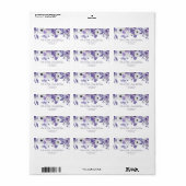 Étiquette de Adresse de Mariage Fleurs Violettes e (Feuille entière)