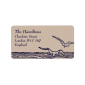 Étiquette de adresse de mariage rustique Chic Beac (Devant)