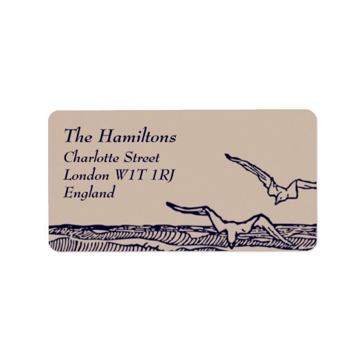 Étiquette de adresse de mariage rustique Chic Beac (Devant)