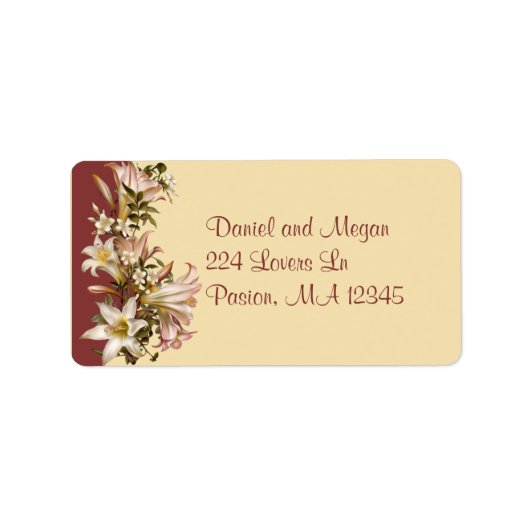 Étiquette de adresse de mariage vintage (Devant)